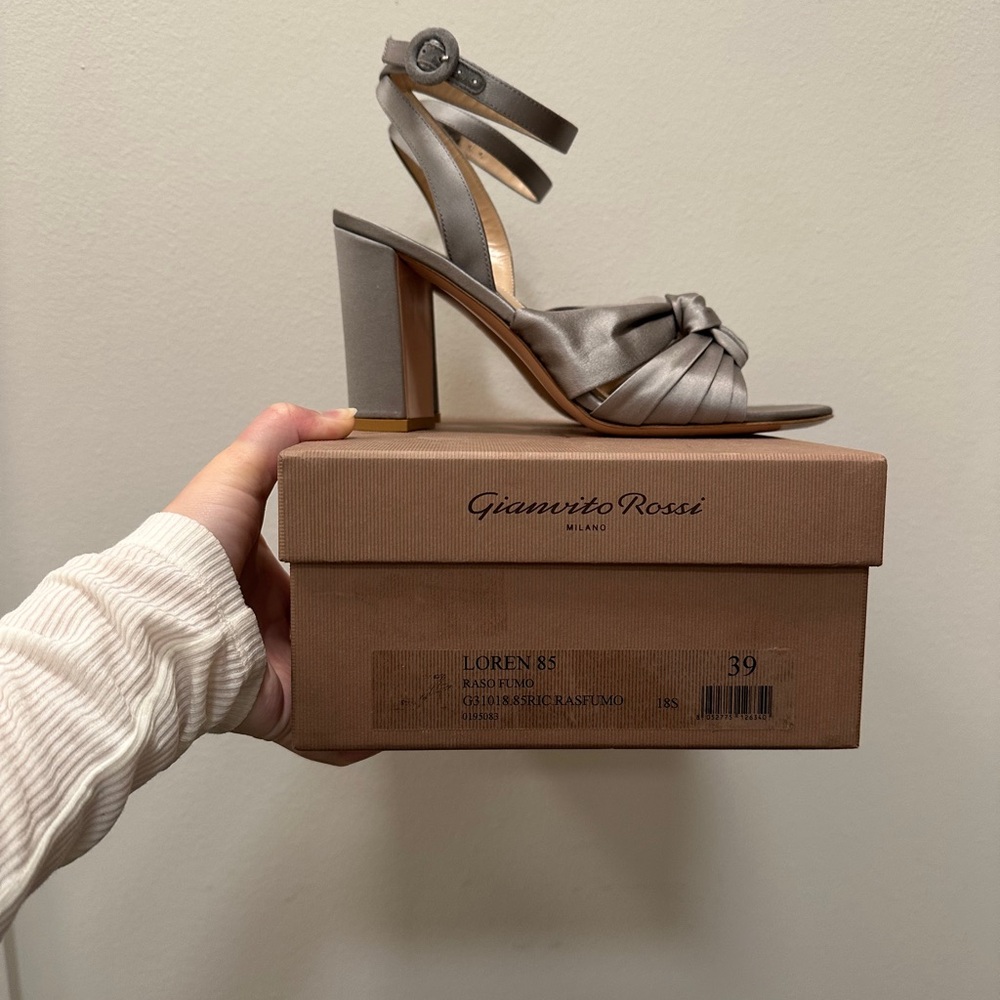 Gianvito Rossi Silver Heeled Sandals